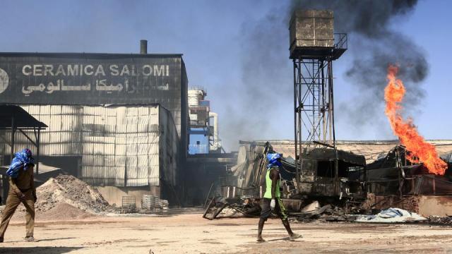 حريق مصنع في العاصمة السودانية