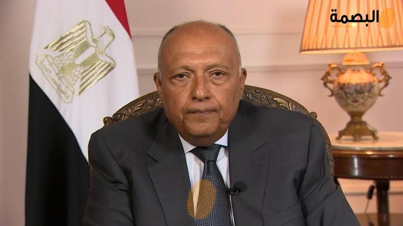 سامح شكرى وزير الخارجية خلال المؤتمر الصحفى